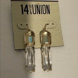 14th & Union Gold and Clear Dangle Earrings